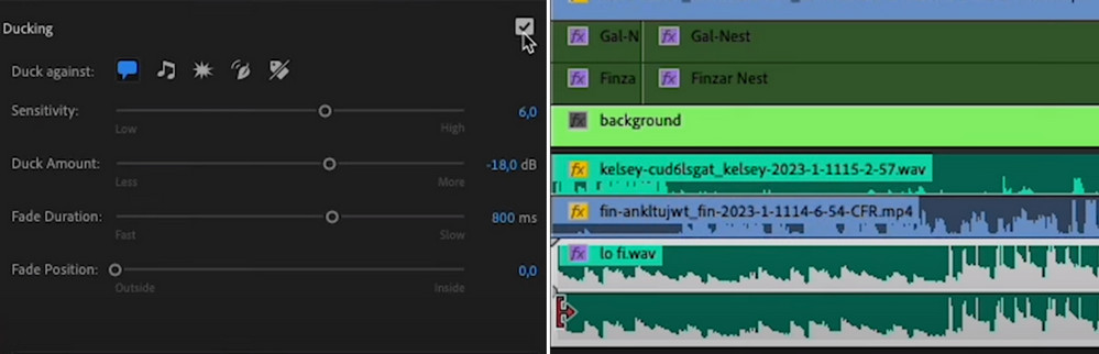 adobe premiere pro auto ducking