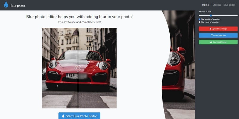 blur image online using Blur Photo Editor