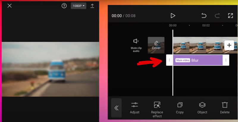 blur video with capcut for android