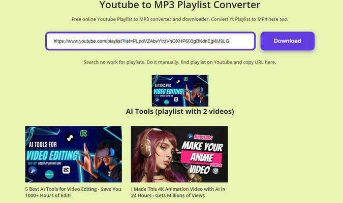 youtube playlist mp3 converter